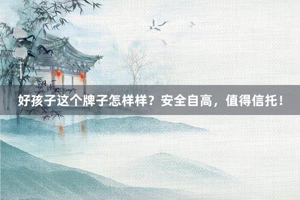 好孩子这个牌子怎样样？安全自高，值得信托！
